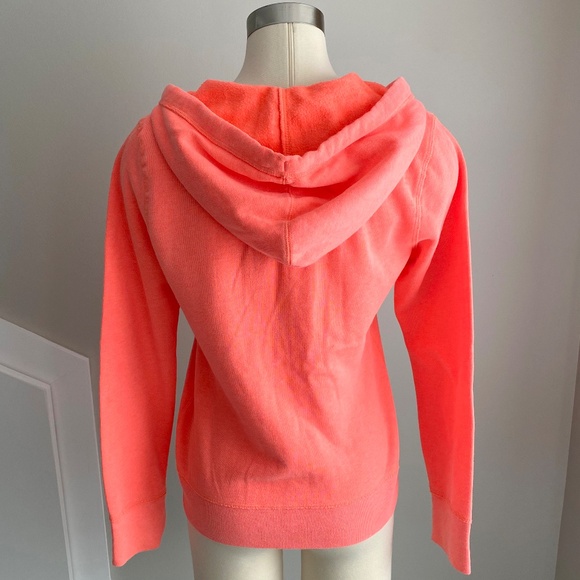 Mossimo Neon Coral 'Love' Zip Hoodie Sweatshirt - Size M - Picture 2 of 9